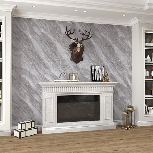 BAYYA Grey Marble Contact Paper Peel and Stick Countertops for Kitchen - size: 16" x 197"
