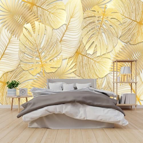 Gradually Changing Gold Texture Leaf Mural Peel and stick-85"x118" - color: ZZSL-07, size: 85"x118"