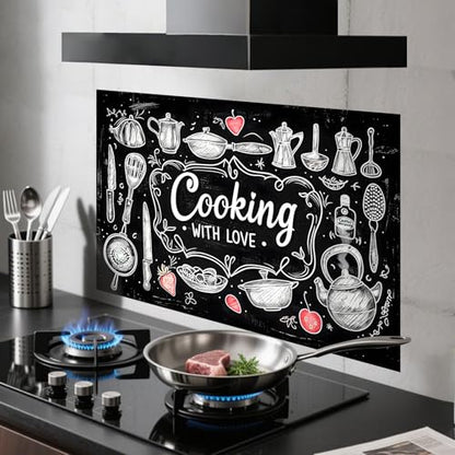 Nuxovilar Kitchen Backsplash Peel and Stick Wallpaper,17.72"x27.56" - color: A-Cooking Style