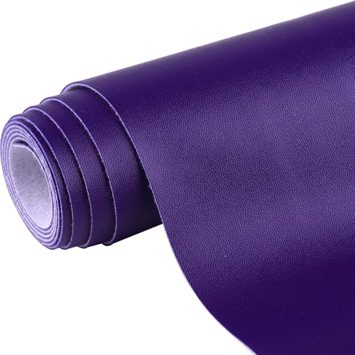 Ramya 16x54 Inch Smooth Faux Leather Sheet,Used for Different DIY Process Projects, Leather Earrings,Upholstery, Leather Roll in Multiple Colors (Purple) - color: Purple