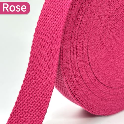 Rose Cotton Webbing 1in x 10Yards - color: Rose