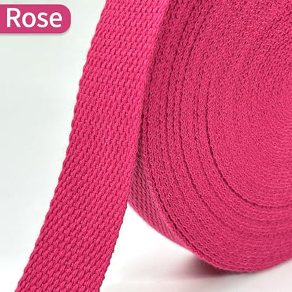 Rose Cotton Webbing 1in x 10Yards - color: Rose