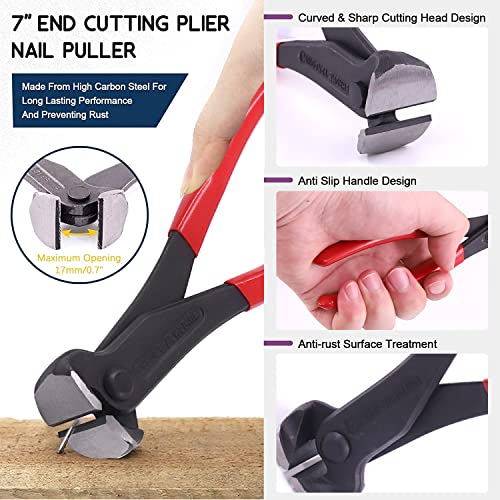 Swpeet 4Pcs Tack Puller Staple Remover Tool Set, Upholstery and Construction U Tip Nail Tack Puller U Tip Fastener Remover Carpet Remover Pefect for Removing All Kinds of Staples for Furniture, Floor
