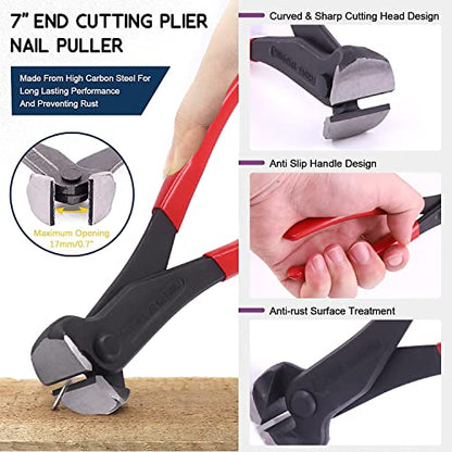 Swpeet 4Pcs Tack Puller Staple Remover Tool Set, Upholstery and Construction U Tip Nail Tack Puller U Tip Fastener Remover Carpet Remover Pefect for Removing All Kinds of Staples for Furniture, Floor
