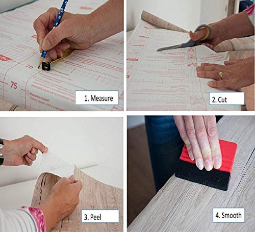 d-c-fix 346-0411 Decorative SelfAdhesive Film, Calvados Wood, 17" x 78" Roll - size: 17"W x 78.7"L