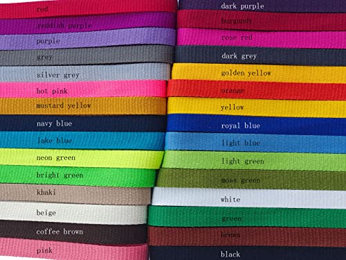 1 Inch Cotton Webbing 10 Yards Cotton Strap for Tote Canvas Bags Crafts Sewing (2009 Dark Purple) - color: 2009 dark Purple