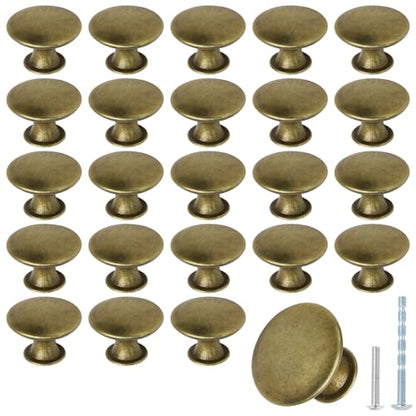 24 Pcs 30mm, Antique Brass Kitchen Cabinet Knobs - color: Antique Brass, size: 24 Pcs