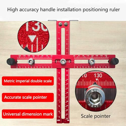Buachois Cabinet Hardware Jig,Adjustable Cabinet Template Tool for Knobs,Handles and Pulls,Punch Locator Drill Guide,Precise Woodworking Drill Guide for Drawer Cabinet Installation