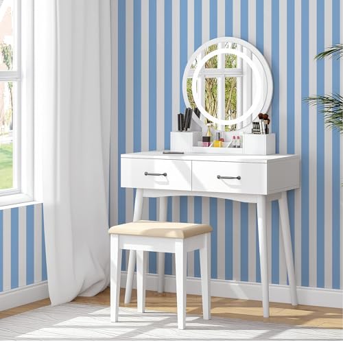 Blue and White Striped Peel and Stick Wallpaper 17.3"x200" - color: Blue, size: 17.3" x 200"