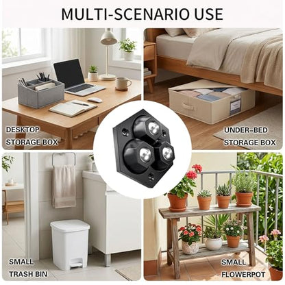 Self Adhesive Appliance Sliders & Mini Caster Wheels Counter 8 Pack - color: black