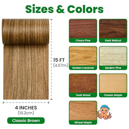 ECOHomes Wood Grain Repair Tape (Classic Brown, 4 Inch x 15 Feet) - color: Classic Brown, size: 4 Inch By 15 Ft