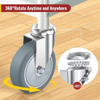 HOLKIE Stem Caster Wheels 4 inch Casters Set of 4, 7/16-Inch Stem Diameter Swivel Castors Heavy Duty TPR Rubber Replacement Castor for Cart, Stool, Mop Bucket, Grill, Shop Vac - style: 4 inch-205LBS( No Brake)