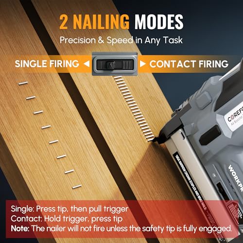 WORKPROX 20V Cordless Brad Nailer Kit, 18 Gauge 2-in-1 Nail & Staple Gun