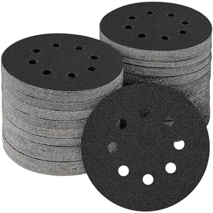 100PCS 5 Inch Sanding Discs 80 Grit Random Orbit Sander Sandpaper - style: Silicon Carbide