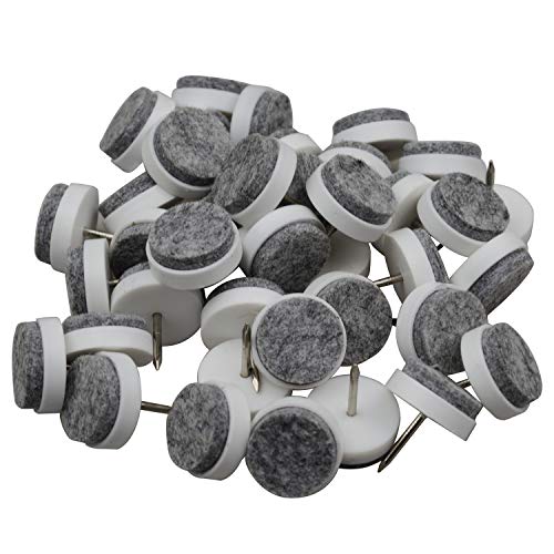 40pcs Round Heavy Duty Nail-on Felt Pad for Furniture Chair Table Leg Feet Floor Protectors Slide Smoothly (White, Pad Diameter 18mm) - color: White 18mm (40 Pcs)