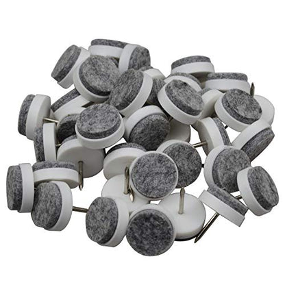 40pcs Round Heavy Duty Nail-on Felt Pad for Furniture Chair Table Leg Feet Floor Protectors Slide Smoothly (White, Pad Diameter 18mm) - color: White 18mm (40 Pcs)