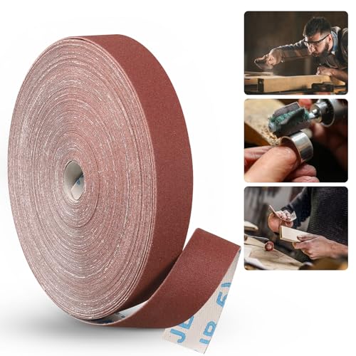 Emery Cloth Roll 240 Grit, 1 Inch x 82 Feet Heavy Duty Sandpaper - size: 25 meters, style: 240 Grit