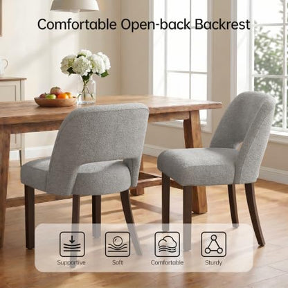 Usaint Upholstered Dining Chairs Set of 4, Modern Fabric Kitchen Chairs - color: Grey