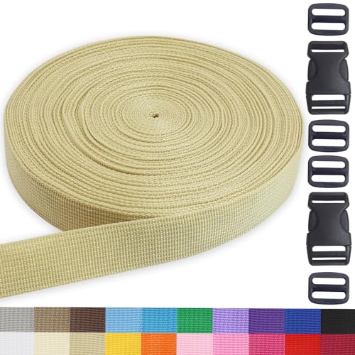 Beige 1 inch Webbing Strap Kit for DIY Crafts-Backpacks-20yds - color: Beige