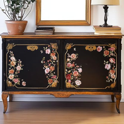 OLYCRAFT 3pcs/Set Rose Vine Rub on Transfers for Furniture and Crafts 6x12 Inch Decals Flower Theme Transfer Stickers for Wood Home Decor - style: Rose Vine