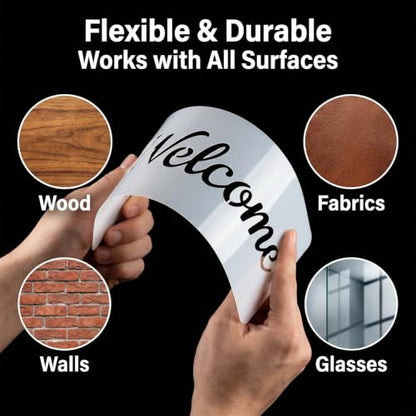 6PCS Welcome Stencils for Painting on Wood, Reusable Plastic Templates