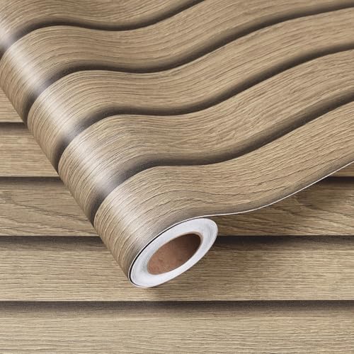 17.7x317 Slats Wood Wallpaper Peel and Stick Wood Slat Contact Paper Slat Wall Panel Peel and Stick for Table Removable Wooden Wallpaper Waterproof Self Adhesive Wall Paper for Accent Walls - size: 17.7" x 317"