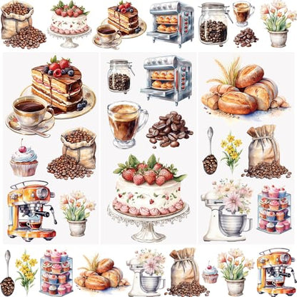 WANDIC 3 Sheets Baking Rub on Transfer Stickers Cake Decals Waterproof Stickers Furniture Decals,15 * 30cm - color: Baking