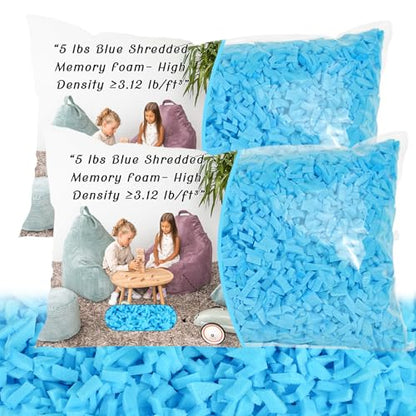 Bean Bag Filler, 10lbs Gel Shredded Memory Foam Filling - size: 10lbs