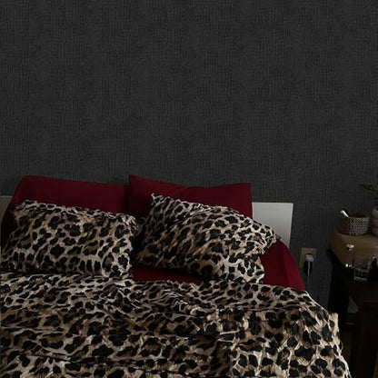 Fititem 11.8”×472” Black Peel and Stick Wallpaper Crocodile Texture Modern - size: 11.8" x 472"