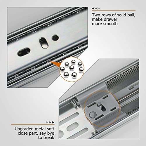 LONTAN 10 Pairs Soft Close Drawer Slides 12 Inch Heavy Duty Cabinet Rails - color: Silver-Soft Close, size: 12 Inch - Drawer Slide
