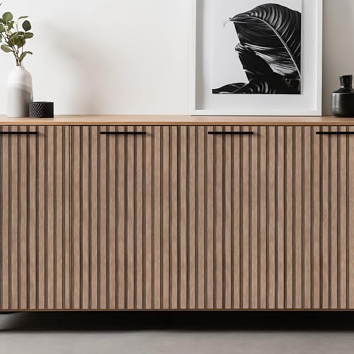 Yun-aeon Natural Wood - Light Tan Slats Peel and Stick Wallpaper for Wall - color: Light Tan, size: 17.3" x 160"