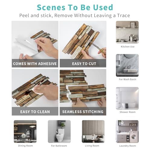 24Pcs Peel and Stick Backsplash Wall Tile Stickers, 9.68x4.72 inch - color: Hzw-xy-htp-110