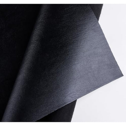 Faux Leather Sheet Fine Texture Surface One Yard Leather Fabric for DIY Crafting Thick Durable Synthetic Repholstery PU Leather Vinyl 36"x54" Upholstery Fabric Y-226 (Black, Cut by one Yard) - color: Black