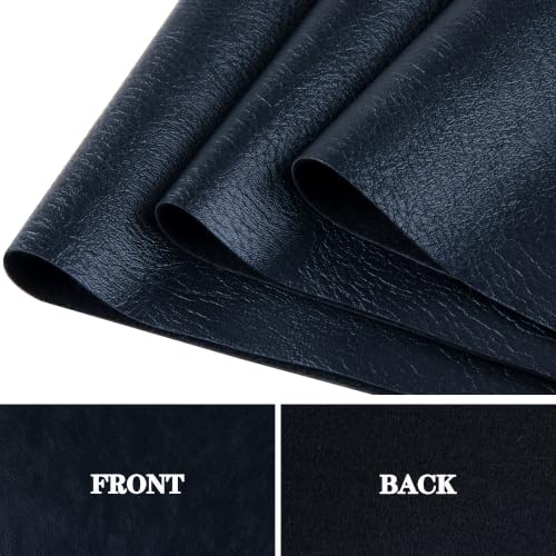 Faux Leather Sheets Fabric 54" X 36",Thick Durable Synthetic Upholstery Vinyl, Suitable for Furniture Replacement and Renovation Materials, Wallets, DIY Sewing Projects (Black, 1 Yard) - color: Black, size: 1 YARD