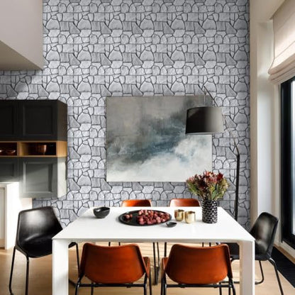 Commomy Faux Stone Peel and Stick 3D Wall Panels 10 Pcs 11.8" x 11.8" - color: ‎Gray Stone-A