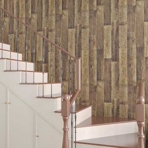 CHIHUT Removable Dark Wood Butcher Block Contact Paper Waterproof Self Adhesive Wood Wallpaper Textured Rustic Wood Grain Vinyl Wrap 12in x 100in for Countertops Cabinets Furniture Table Desk Cover - size: 12" x 100"