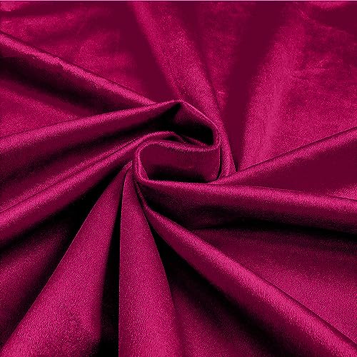 58/59" Wide Upholstery Royal Velvet Fabric, 100% Polyester Upholstery Fabric (1 Yard, Fuchsia) - color: Fuchsia