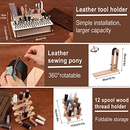 628 Pcs Leather Working Tools Kit, Leather Crafting Kit with Tools Supplies - size: 628 Pcs