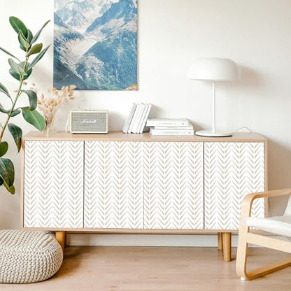 Herringbone Peel and Stick Wallpaper Boho Neutral 197in17.3in - size: 17.3" x 197"