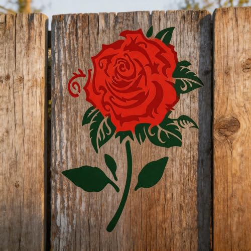 TIAMECH A4 Reusable Single Rose Flower Stencil for Painting - color: Single Rose Flower