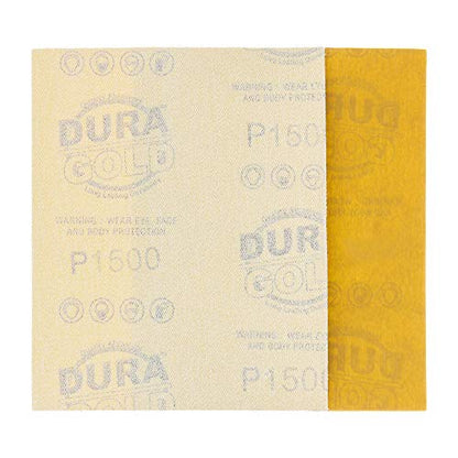 Dura-Gold Premium 1/4 Sheet Gold Sandpaper Sheets, 3000 Grit (Box of 20) - size: 3000-Grit