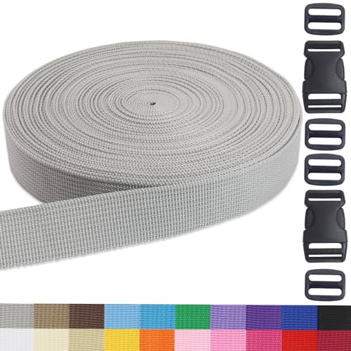 Gray 1 inch Webbing Strap Kit for DIY Crafts-Backpacks-20yds - color: Gray