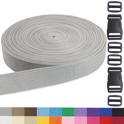Gray 1 inch Webbing Strap Kit for DIY Crafts-Backpacks-20yds - color: Gray