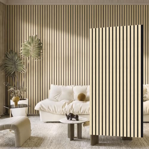 Wood Slat Acoustic Wall Panels, Yellow Oak, 2 Pack, 47.2 x 23.6 in - color: Yellow Oak, size: 2-Pack