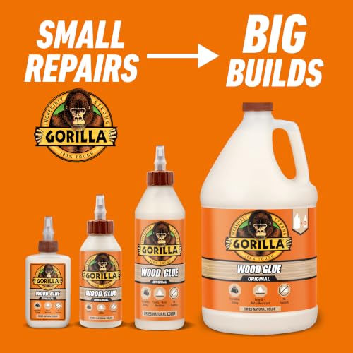 Gorilla Wood Glue, 18 oz Bottle, Water Resistant PVA Adhesive - size: 18oz