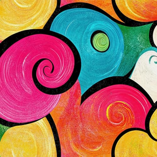 HOMETITUTE Color Swirl Peel and Stick Wallpaper 118.1x17.7 Inch Vinyl - color: Color Swirl Abstract