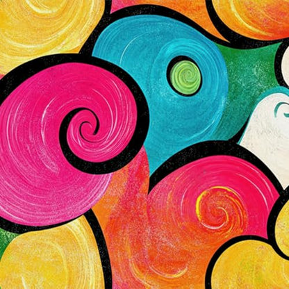 HOMETITUTE Color Swirl Peel and Stick Wallpaper 118.1x17.7 Inch Vinyl - color: Color Swirl Abstract