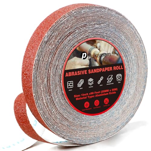 Emery Cloth Roll 60 Grit 1" x 98' for Metal & Wood - size: 60 Grit
