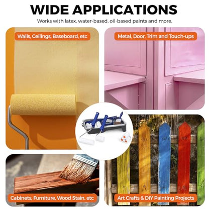 20pcs Small Paint Roller Kit, 4“ 2” Mini Roller Paint Brush