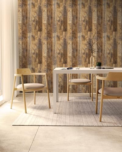 Abyssaly Wood Grain Contact Paper Peel and Stick Wood Look Wallpaper - color: Deep Brown, size: 17.7" x 118"